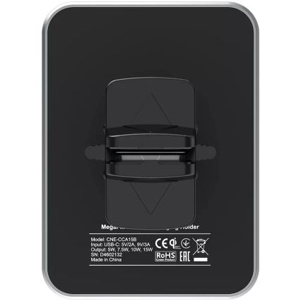 Canyon - Suporte magnético de telemóvel para o carro com função de carregamento sem fios Qi 5V angular preto