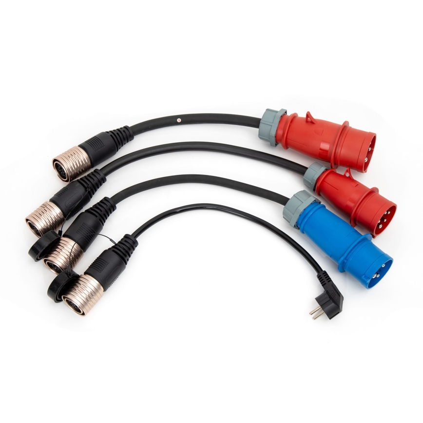 Carregador portátil para carros elétricos com 4 adaptadores Tipo 2 32A/480V 22kW 5m IP67