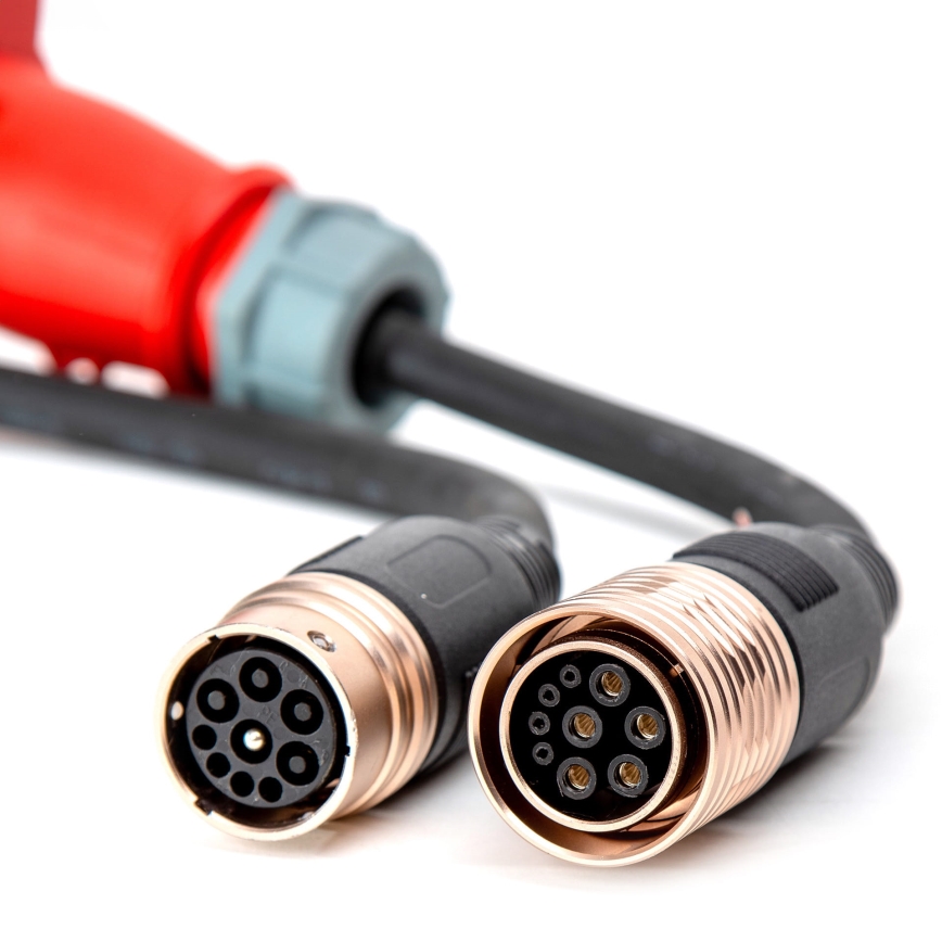 Carregador portátil para carros elétricos com 4 adaptadores Tipo 2 32A/480V 22kW 5m IP67