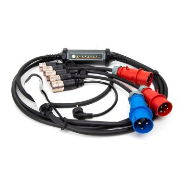 Carregador portátil para carros elétricos com 4 adaptadores Tipo 2 32A/480V 22kW 7m IP67