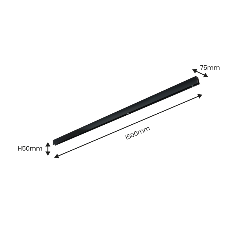 Carril sem ligação elétrica MAGNETIC TRACK 1,5 m preto