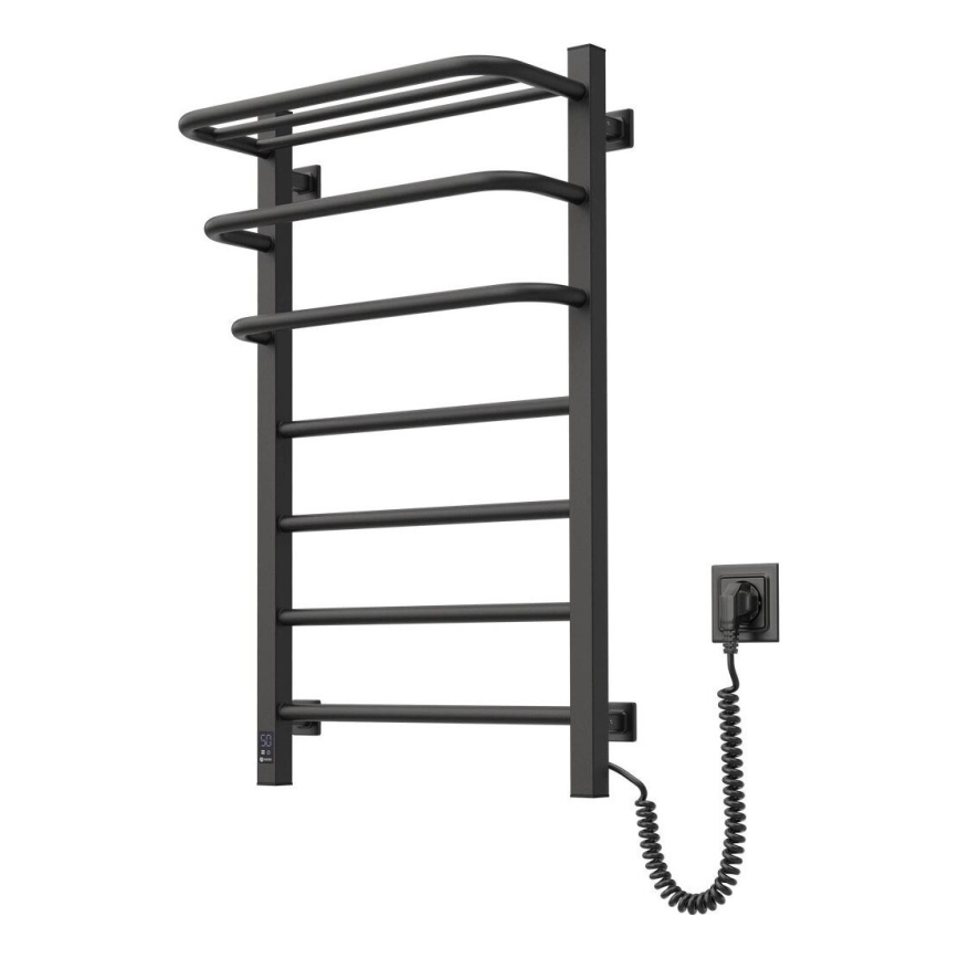 Casa de banho elétrica radiador com termóstato FORTIS 350W/230V 80,6 cm IP44 preto direita angular
