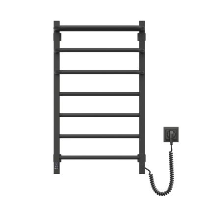 Casa de banho elétrica radiador com termóstato FORTIS 350W/230V 80,6 cm IP44 preto direita angular