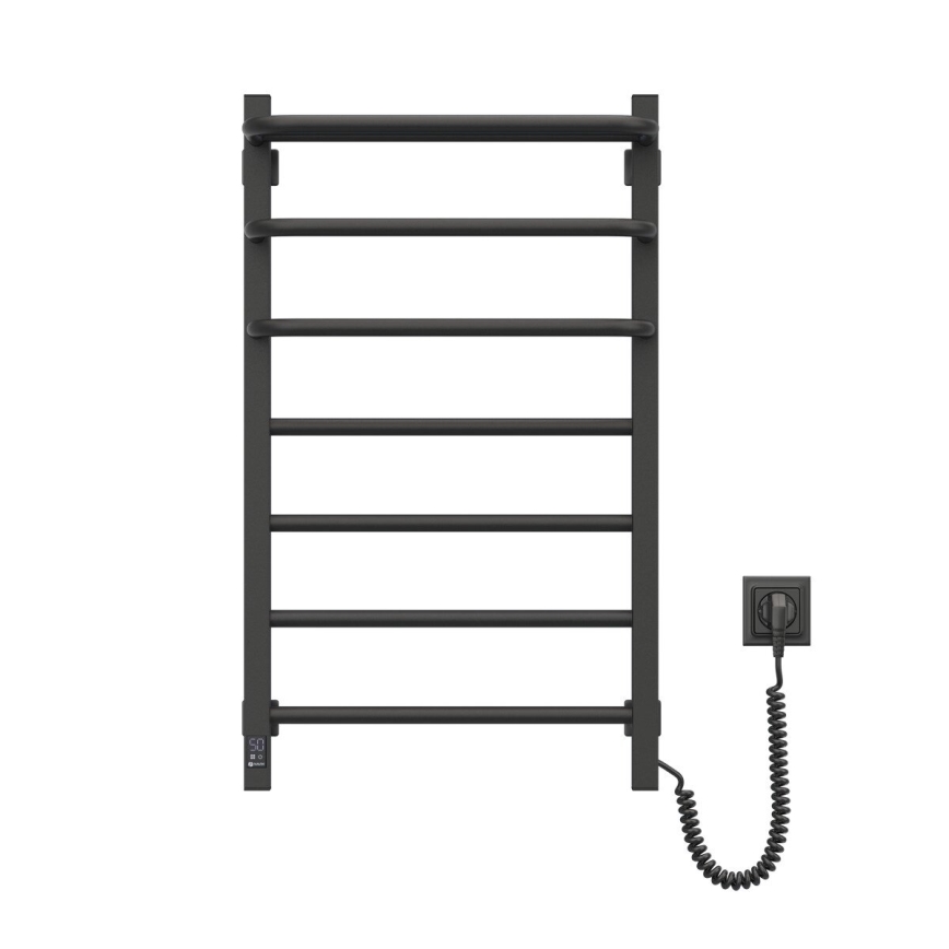 Casa de banho elétrica radiador com termóstato FORTIS 350W/230V 80,6 cm IP44 preto direita angular