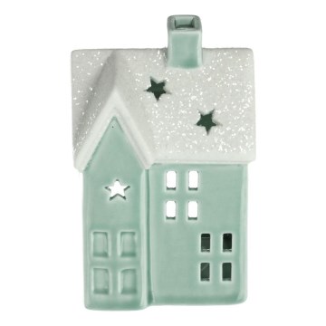 Casa de velas em porcelana 11,1 cm menta