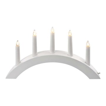 Castiçal de Natal 5xE10/15W/230V branco