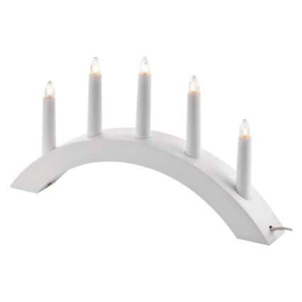 Castiçal de Natal 5xE10/15W/230V branco