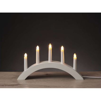 Castiçal de Natal 5xE10/15W/230V branco