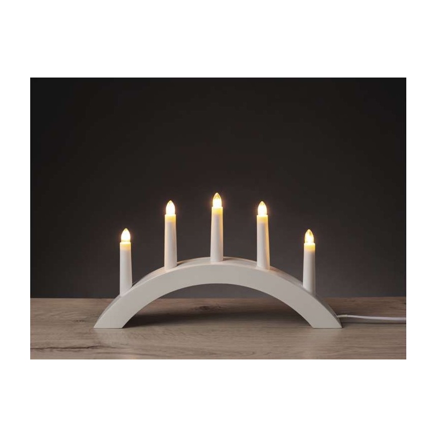 Castiçal de Natal 5xE10/15W/230V branco