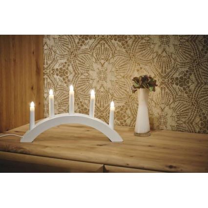 Castiçal de Natal 5xE10/15W/230V branco