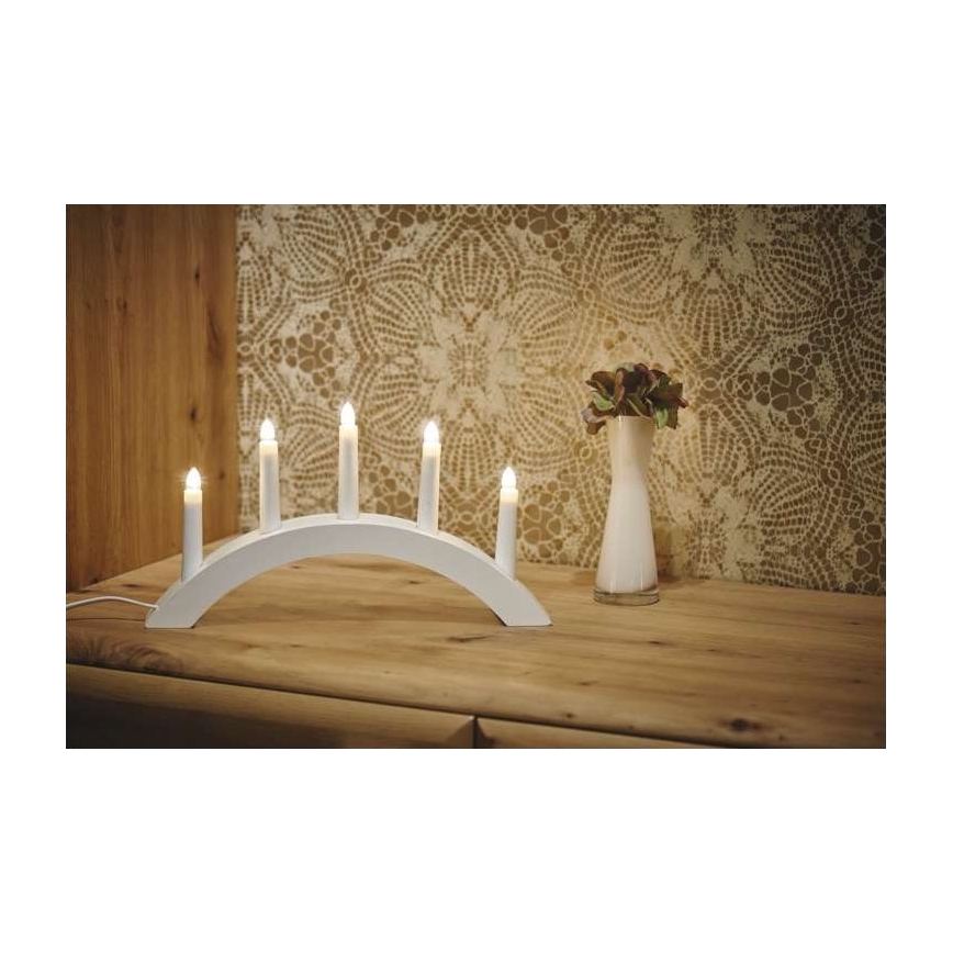 Castiçal de Natal 5xE10/15W/230V branco
