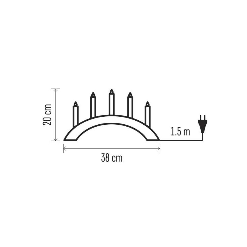 Castiçal de Natal 5xE10/15W/230V branco