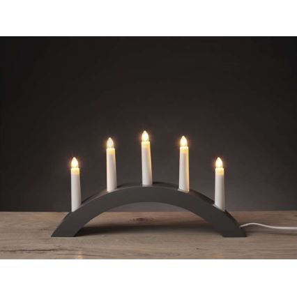 Castiçal de Natal 5xE10/15W/230V cinzento