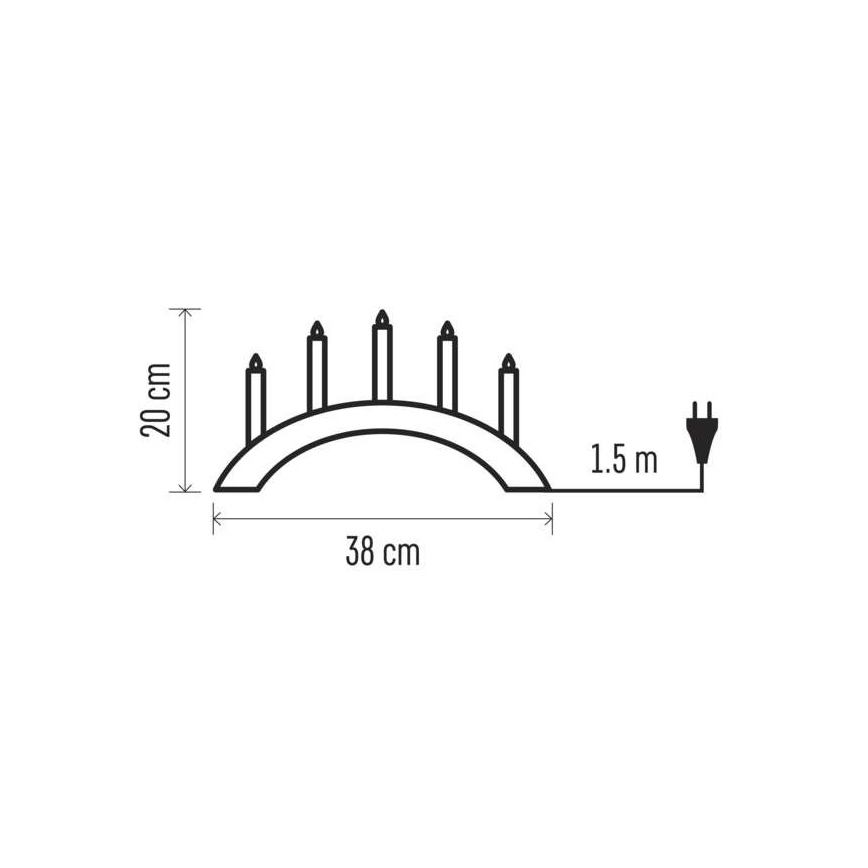 Castiçal de Natal 5xE10/15W/230V cinzento