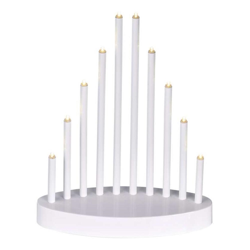Castiçal de Natal LED 10xLED/3xAA branco