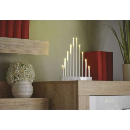 Castiçal de Natal LED 10xLED/3xAA branco