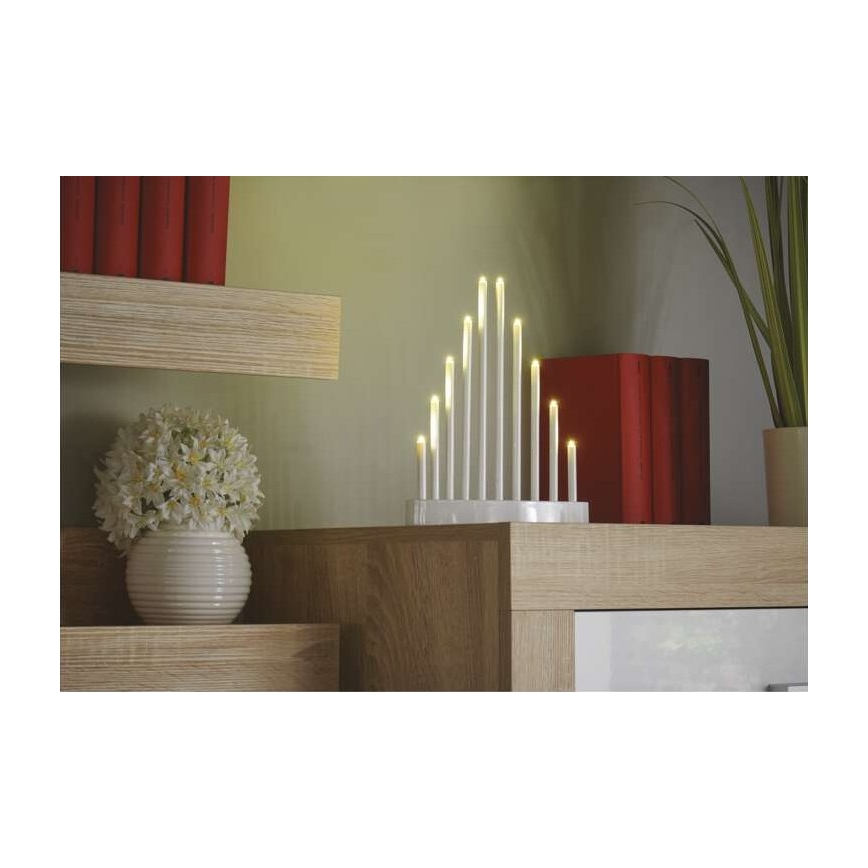 Castiçal de Natal LED 10xLED/3xAA branco