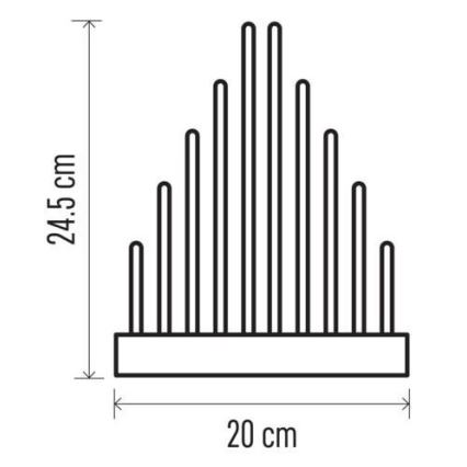 Castiçal de Natal LED 10xLED/3xAA branco