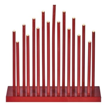Castiçal de Natal LED 17xLED/3xAAA vermelho