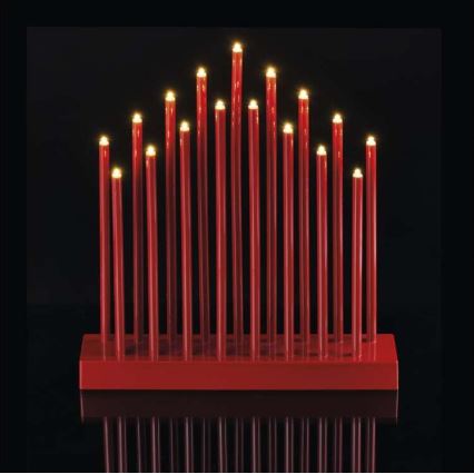 Castiçal de Natal LED 17xLED/3xAAA vermelho
