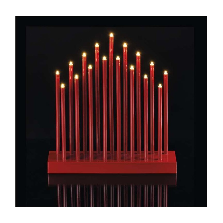 Castiçal de Natal LED 17xLED/3xAAA vermelho