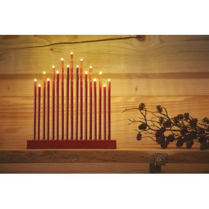 Castiçal de Natal LED 17xLED/3xAAA vermelho