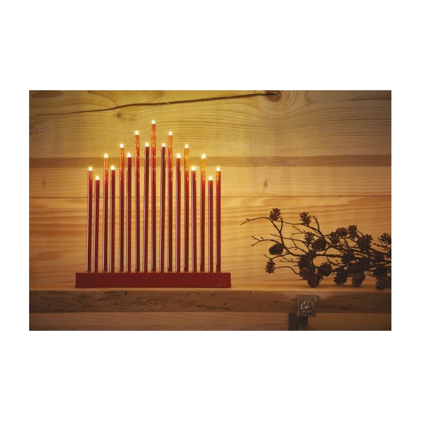 Castiçal de Natal LED 17xLED/3xAAA vermelho