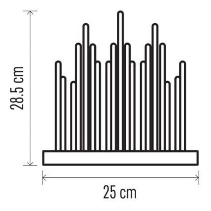 Castiçal de Natal LED 19xLED/3xAA cinzento