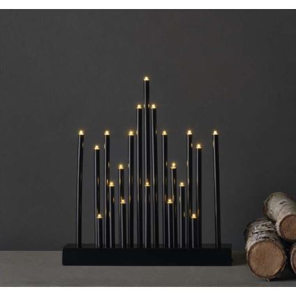 Castiçal de Natal LED 20xLED/3xAAA preto