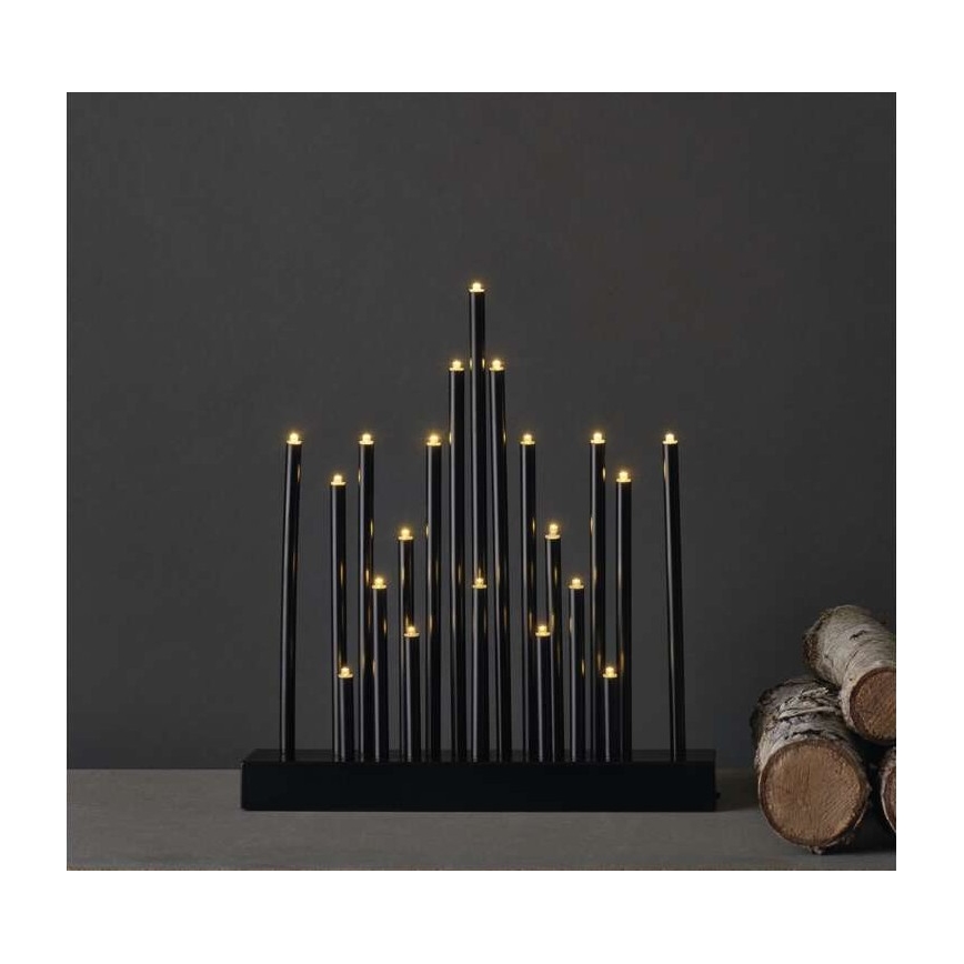Castiçal de Natal LED 20xLED/3xAAA preto