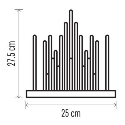 Castiçal de Natal LED 20xLED/3xAAA preto