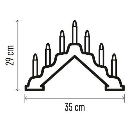 Castiçal de Natal LED 7xLED/2xAA bege