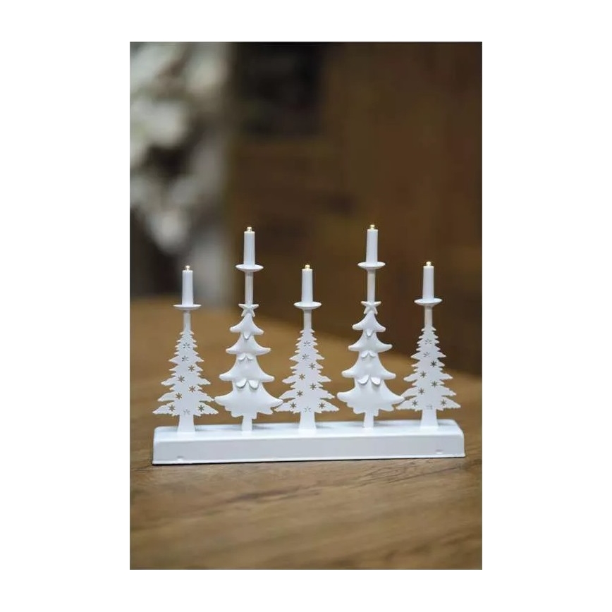Castiçal de Natal LED LED/2xAA branco