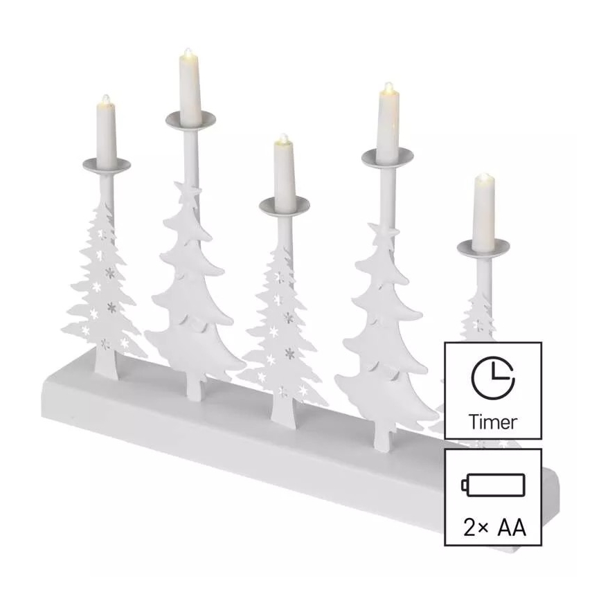 Castiçal de Natal LED LED/2xAA branco
