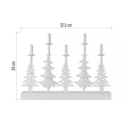 Castiçal de Natal LED LED/2xAA branco