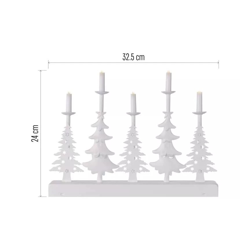Castiçal de Natal LED LED/2xAA branco