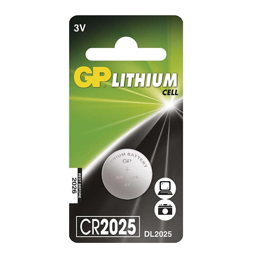 Célula de botão de lítio CR2025 GP LITHIUM 3V/170 mAh