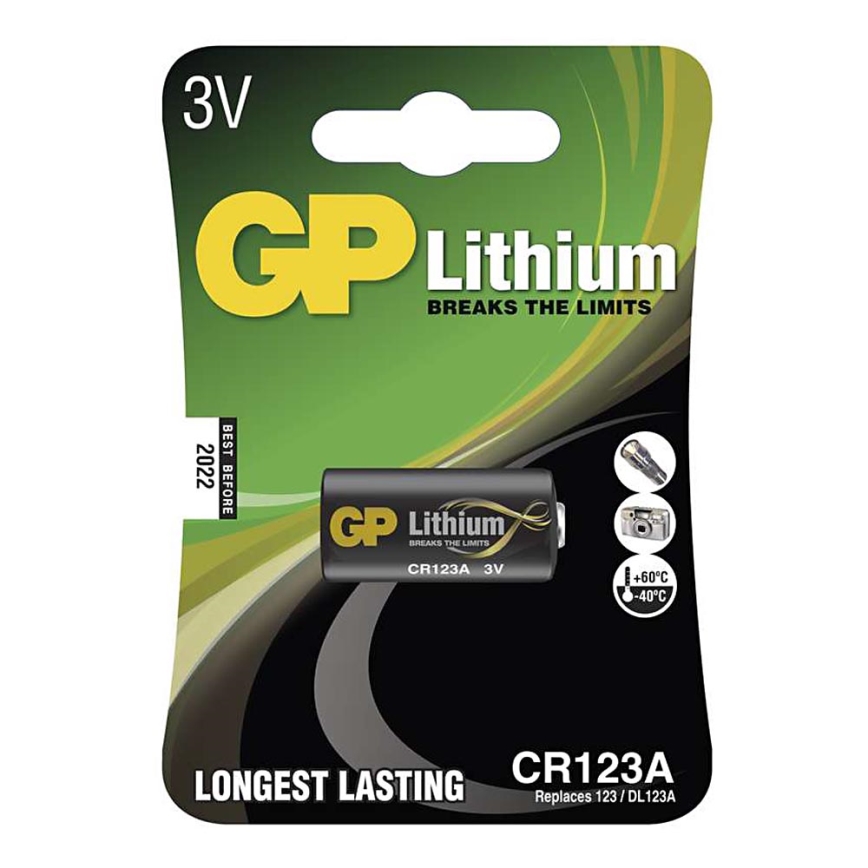 Célula de lítio CR123A GP LITHIUM 3V/1400 mAh