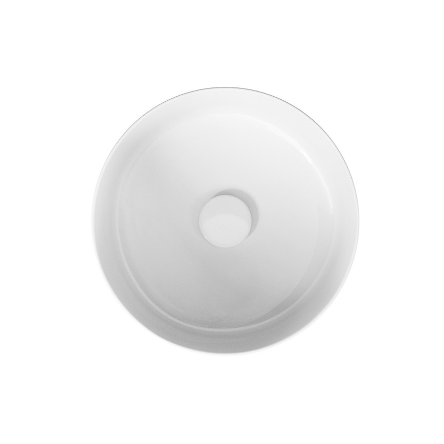 Cersanit K114-020 - Lavatório de bancada CREA diâmetro 38 cm cerâmica/branco brilhante
