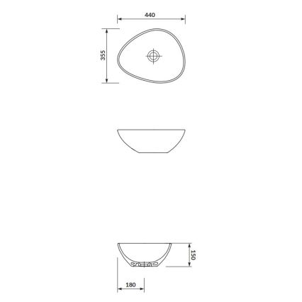 Cersanit K116-051 - Lavatório de bancada MODUO 35,5x44 cm cerâmica/branco brilhante