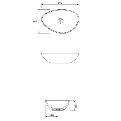 Cersanit K116-052 - Lavatório de bancada MODUO 36,5x56,5 cm cerâmica/branco brilhante