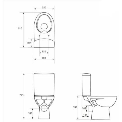 Cersanit K27-062 - Sanita de chão PARVA cerâmica/branco