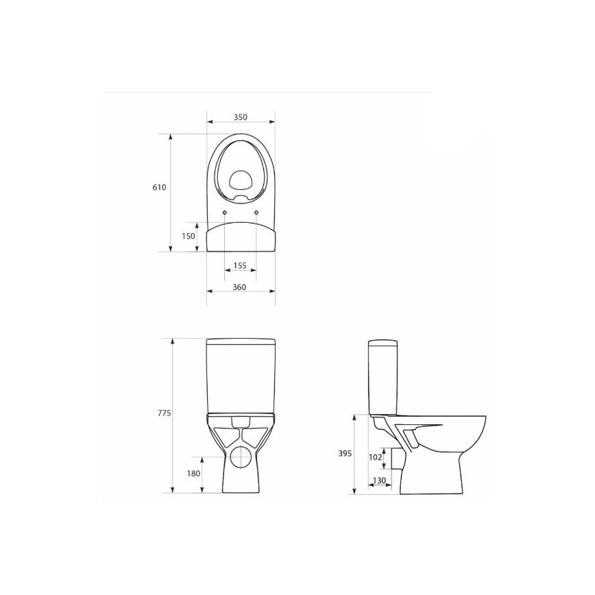 Cersanit K27-062 - Sanita de chão PARVA cerâmica/branco