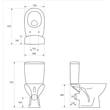 Cersanit K667-052 - Sanita de chão com assento ARTECO cerâmica/branco