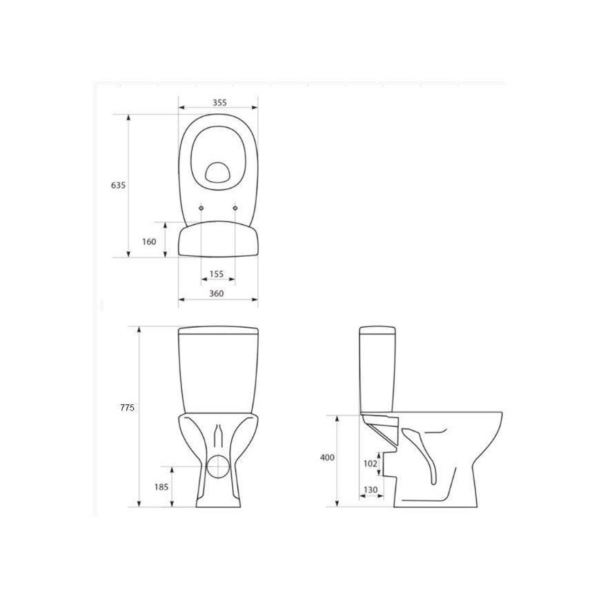 Cersanit K667-052 - Sanita de chão com assento ARTECO cerâmica/branco