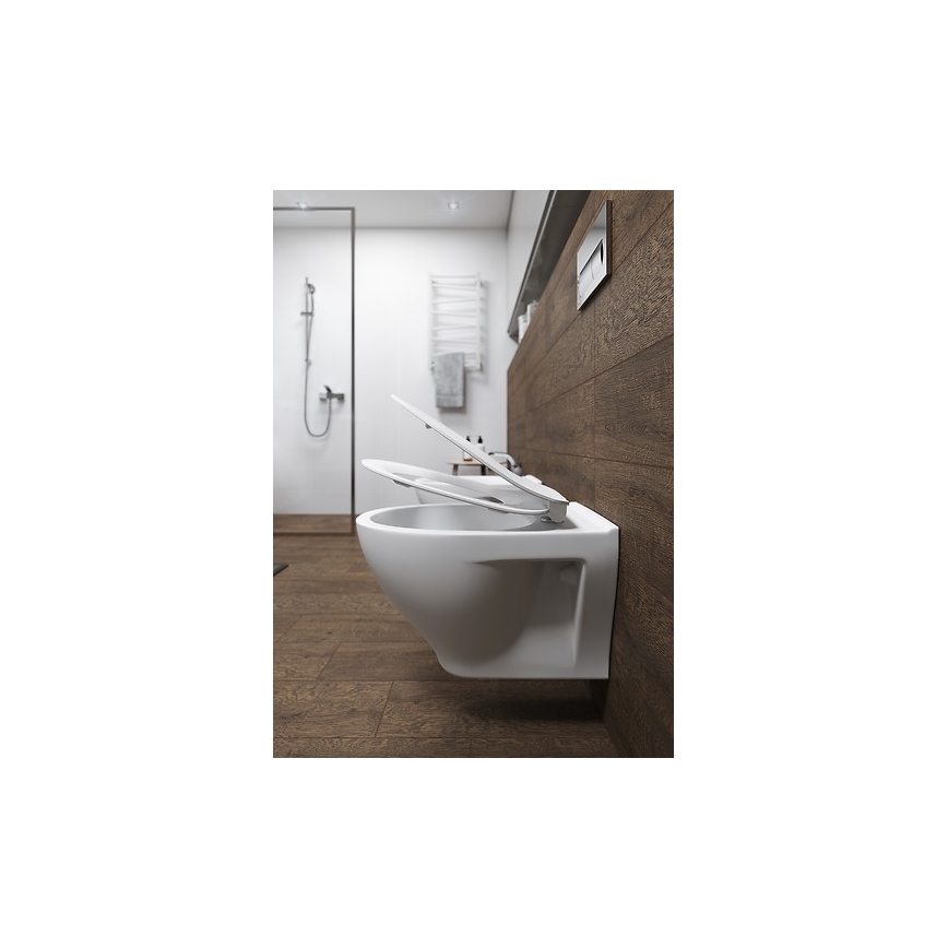 Cersanit K701-147 - Sanita suspensa com assent SAVIO cerâmica/branco