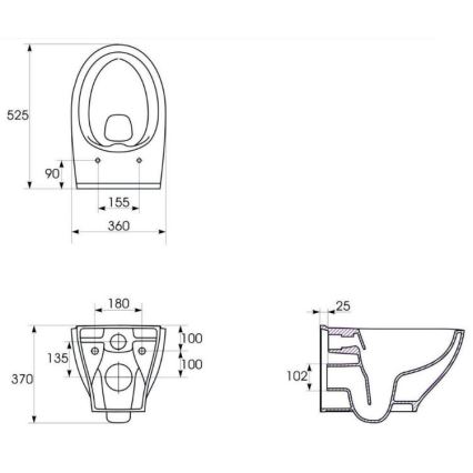 Cersanit K701-147 - Sanita suspensa com assento SAVIO em cerâmica, branco