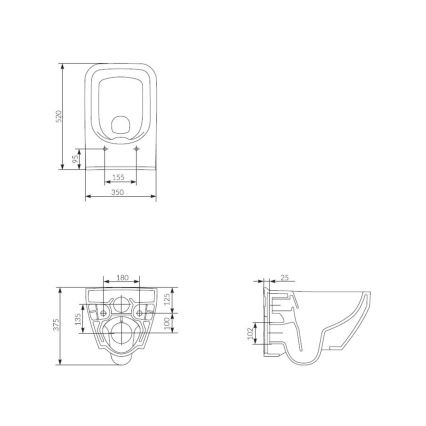 Cersanit S701-213-ECO - Sanita suspensa com assento CREA cerâmica/branca