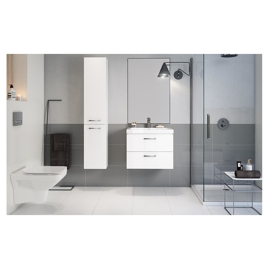 Cersanit S801-142-DSM - Armário suspenso para casa de banho com bacia ELODY PLUS 46x60 cm branco