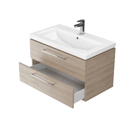 Cersanit S801-148-DSM - Armário suspenso para casa de banho com bacia ELODY 46x60 cm nogueira